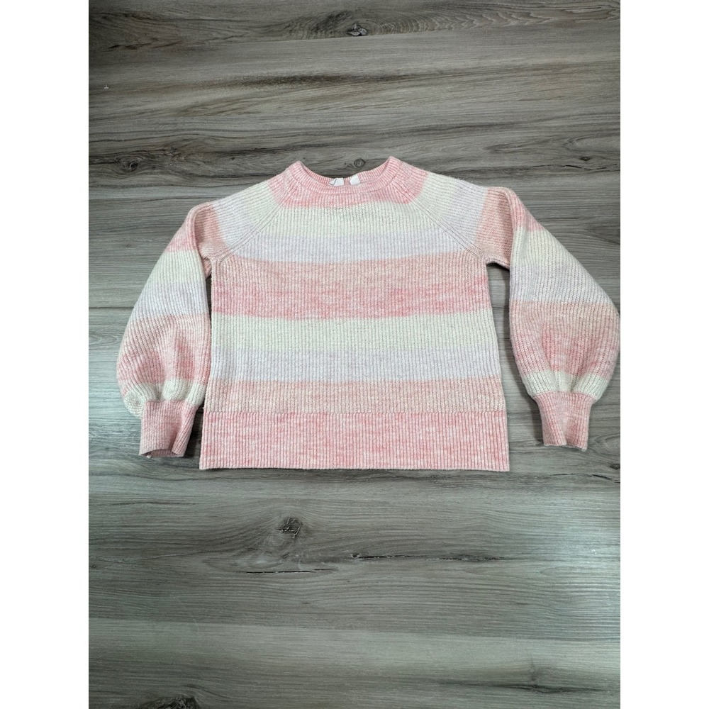 Girls Striped Mock Neck Sweater Gap Kids 8 Balloon Sleeve Knit Top‎ see pictures